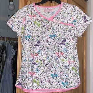 koi scrub top with bunnies